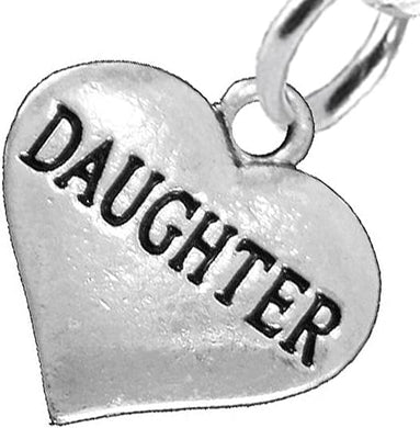 Daughter Heart Charm Post Earring Hypoallergenic, Safe-Nickel, Lead & Cadmium Free!