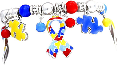 Autism, Hypoallergenic Stretch Bracelet. Nickel, Cadmium, and Lead Free