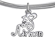 Air Force, I Love My Airman, Adjustable Bracelet Hypoallergenic, Safe-Nickel, Lead, Cadmium Free