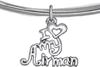 Air Force, I Love My Airman, Adjustable Bracelet Hypoallergenic, Safe-Nickel, Lead, Cadmium Free