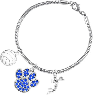Blue Crystal Paw Volleyball, Adjustable, Safe-Hypoallergenic, Nickel, Lead and Cadmium Free