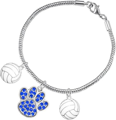 Blue Crystal Paw Volleyball, Adjustable, Safe-Hypoallergenic, Nickel, Lead and Cadmium Free