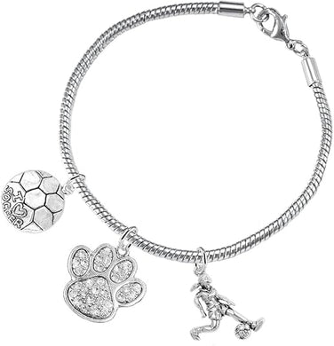 The, Soccer Jewelry Crystal Paw Hypoallergenic Adjustable, Safe-Nickel, Lead Free