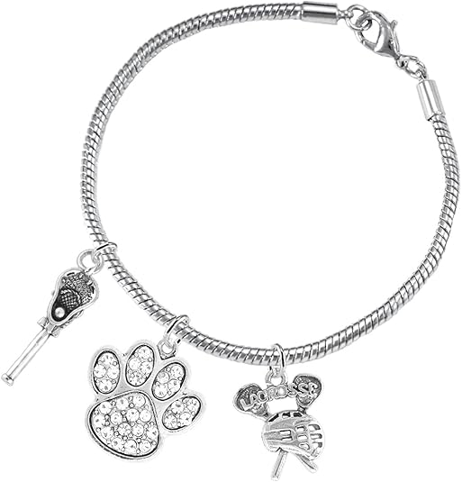 Lacrosse Jewelry, Orange Crystal Paw Jewelry, Hypoallergenic Safe-Nickel, Lead and Cadmium Free!