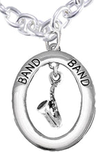 Band Saxophone Player Hypoallergenic Adjustable Necklace, Safe-Nickel, Lead, and Cadmium Free