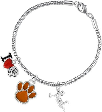 Orange Paw Volleyball, Adjustable, Safe-Hypoallergenic, Nickel, Lead Free