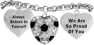 Soccer We are So Proud of You Adjustable Bracelet, Safe-Hypoallergenic, Nickel, Lead, Free!