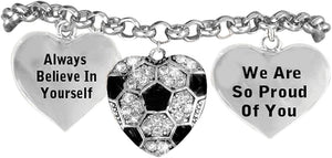 Soccer We are So Proud of You Adjustable Bracelet, Safe-Hypoallergenic, Nickel, Lead, Free!