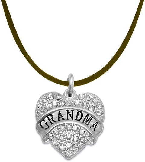 Grandma Crystal Heart Necklace, Safe-Hypoallergenic, Nickel, Lead & Cadmium Free!