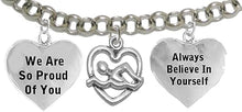 Always Believe in Yourself 3 Charm Adjustable Bracelet, Hypoallergenic, Safe-Nickel Free, No Poisonous Lead Or Cadmium