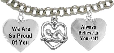 Always Believe in Yourself 3 Charm Adjustable Bracelet, Hypoallergenic, Safe-Nickel Free, No Poisonous Lead Or Cadmium