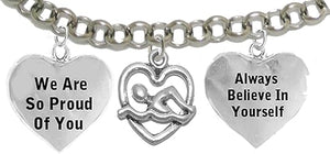 Always Believe in Yourself 3 Charm Adjustable Bracelet, Hypoallergenic, Safe-Nickel Free, No Poisonous Lead Or Cadmium