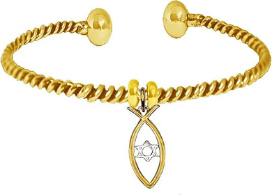 Messianic Christian Fish In 14KT Goldtone, Silvertone Star Of David Adjustable Bracelet. If you do not believe that this jewelry is beautiful when you receive it, simply return it for a full refund, Large, Silver, Carnelian
