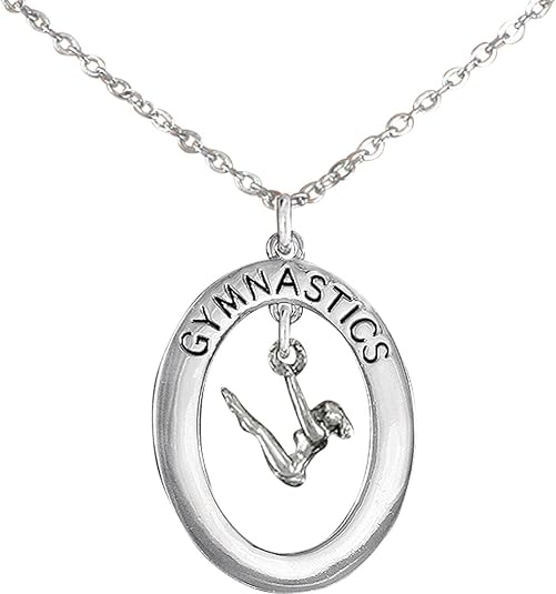 Gymnast On Bars Necklace, Adjustable, Hypoallergenic, Nickel, Lead & Cadmium Free!