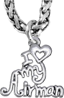 Air Force, I Love My Airman, Necklace Hypoallergenic, Safe-Nickel, Lead, Cadmium Free