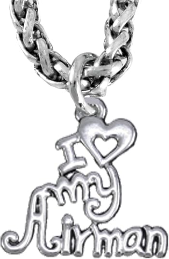Air Force, I Love My Airman, Necklace Hypoallergenic, Safe-Nickel, Lead, Cadmium Free