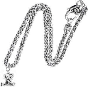 Army, I Love My Soldier, Necklace Hypoallergenic, Safe-Nickel, Lead, Cadmium Free