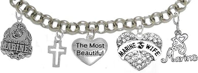 Most Beautiful Marine Wife Bracelet, Hypoallergenic, Will NOT Irritate Anyone with Sensitive Skin. Safe- Nickel, Lead and Cadmium Free