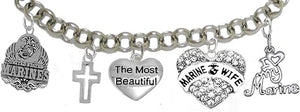 Most Beautiful Marine Wife Bracelet, Hypoallergenic, Will NOT Irritate Anyone with Sensitive Skin. Safe- Nickel, Lead and Cadmium Free
