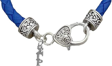 Sigma Gamma Rho, Authorized Sorority Jewelry Manufacturer, Vintage Antique Genuine Blue Leather Bracelet, Hypoallergenic, Safe-No Nickel, No Lead, And No Poisonous Cadmium