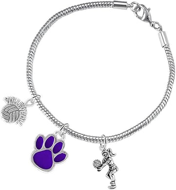 Purple Paw Volleyball, Adjustable, Safe-Hypoallergenic, Nickel, Lead Free
