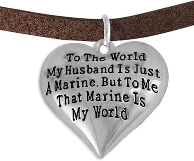 Marine Wife, My Husband is My World, Bracelet, Hypoallergenic, Safe- Nickel, Lead and Cadmium Free