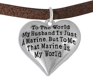 Marine Wife, My Husband is My World, Bracelet, Hypoallergenic, Safe- Nickel, Lead and Cadmium Free