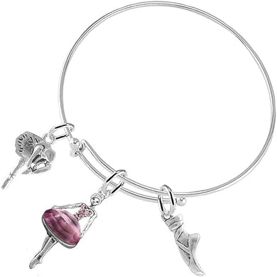 Ballet 3 Charm Adjustable Bracelet Hypoallergenic. Safe-Nickle and Lead Free!