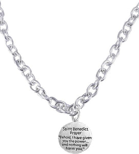 Saint Benedict Protective Charm-Crucifix, and Prayer, Protect Me from Harm, from Evil, from The Devil. Nickle, Lead Free