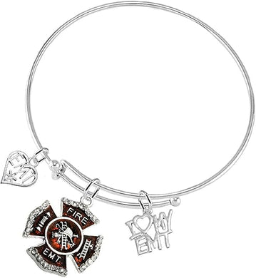 EMT Fire I Love My EMT, Firefighter, Adjustable Hypoallergenic, Safe-Nickel Free