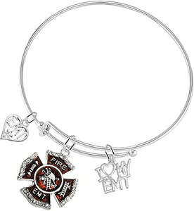 EMT Fire I Love My EMT, Firefighter, Adjustable Hypoallergenic, Safe-Nickel Free