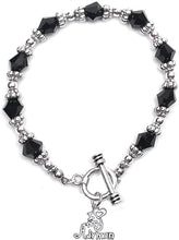 Air Force, I Love My Airman, Black Crystal Bracelet Hypoallergenic, Safe-Nickel, Lead, Cadmium Free