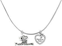 Policeman's, I Love My Policeman, Key To My Heart, Adjustable Snake Chain Necklace, Hypoallergenic, Safe-Nickel, Lead, Free