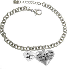 Army, Enlisted Daughter, Proud Mom, My Daughter is My Hero Bracelet, Adjustable Bracelet, Hypoallergenic, Safe-Nickel, Lead, Cadmium Free