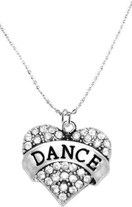 Dance Crystal Heart Necklace, Safe-Hypoallergenic, Nickel, Lead & Cadmium Free!