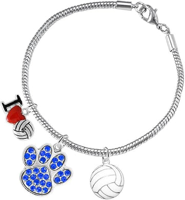 Blue Crystal Paw Volleyball, Adjustable, Safe-Hypoallergenic, Nickel, Lead and Cadmium Free