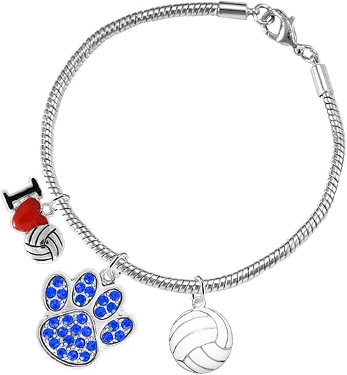Blue Crystal Paw Volleyball, Adjustable, Safe-Hypoallergenic, Nickel, Lead and Cadmium Free