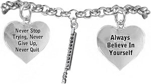 The, Flute Never Give Up, Never Quit Hypoallergenic Adjustable Safe-Nickel, Lead Free