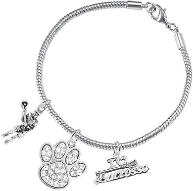 Lacrosse Jewelry, Orange Crystal Paw Jewelry, Hypoallergenic Safe-Nickel, Lead and Cadmium Free!