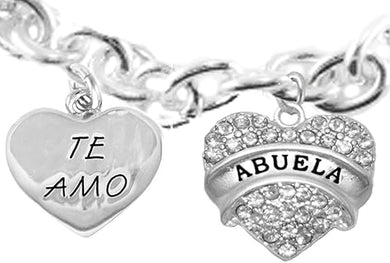 Te Amo Abuela Toggle Bracelet, Hypoallergenic, Safe-Nickel, Lead, Cadmium Free