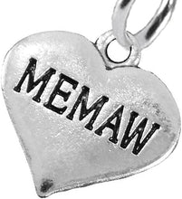 Memaw Heart Charm Post Earring Hypoallergenic, Safe-Nickel, Lead & Cadmium Free!