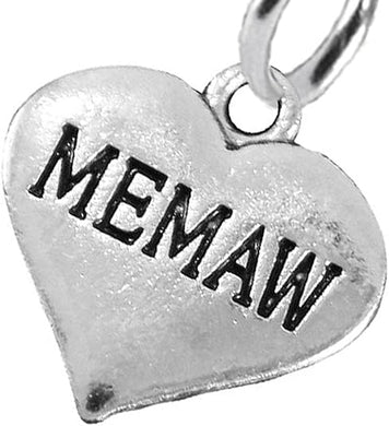 Memaw Heart Charm Post Earring Hypoallergenic, Safe-Nickel, Lead & Cadmium Free!