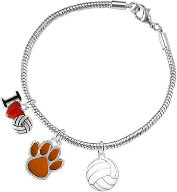 Orange Paw Volleyball, Adjustable, Safe-Hypoallergenic, Nickel, Lead Free
