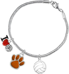 Orange Paw Volleyball, Adjustable, Safe-Hypoallergenic, Nickel, Lead Free