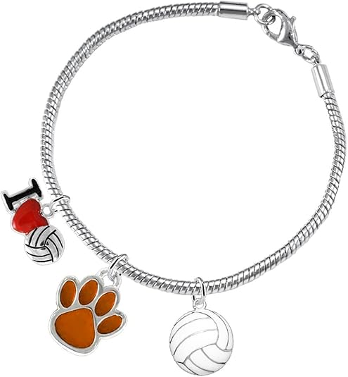 Orange Paw Volleyball, Adjustable, Safe-Hypoallergenic, Nickel, Lead Free