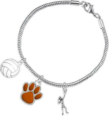 Orange Paw Volleyball, Adjustable, Safe-Hypoallergenic, Nickel, Lead Free