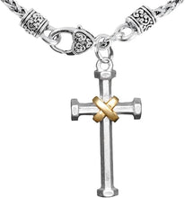 Two Tone Matt Gold and Silver Christian Cross Necklace Hypoallergenic, Safe-Nickel, Lead, and Cadmium Free