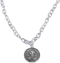 Saint Benedict Protective Charm-Crucifix, and Prayer, Protect Me from Harm, from Evil, from The Devil. Nickle, Lead Free