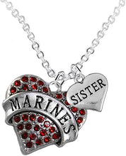 Marine Sister Heart Necklace, Adjustable, Hypoallergenic, Will NOT Irritate Anyone with Sensitive Skin. Safe- Nickel, Lead and Cadmium Free