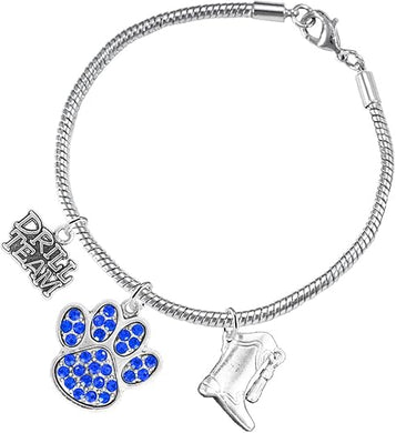 The, Drill Team Jewelry Blue Crystal Paw Hypoallergenic Adjustable, Safe-Nickel, Lead Free